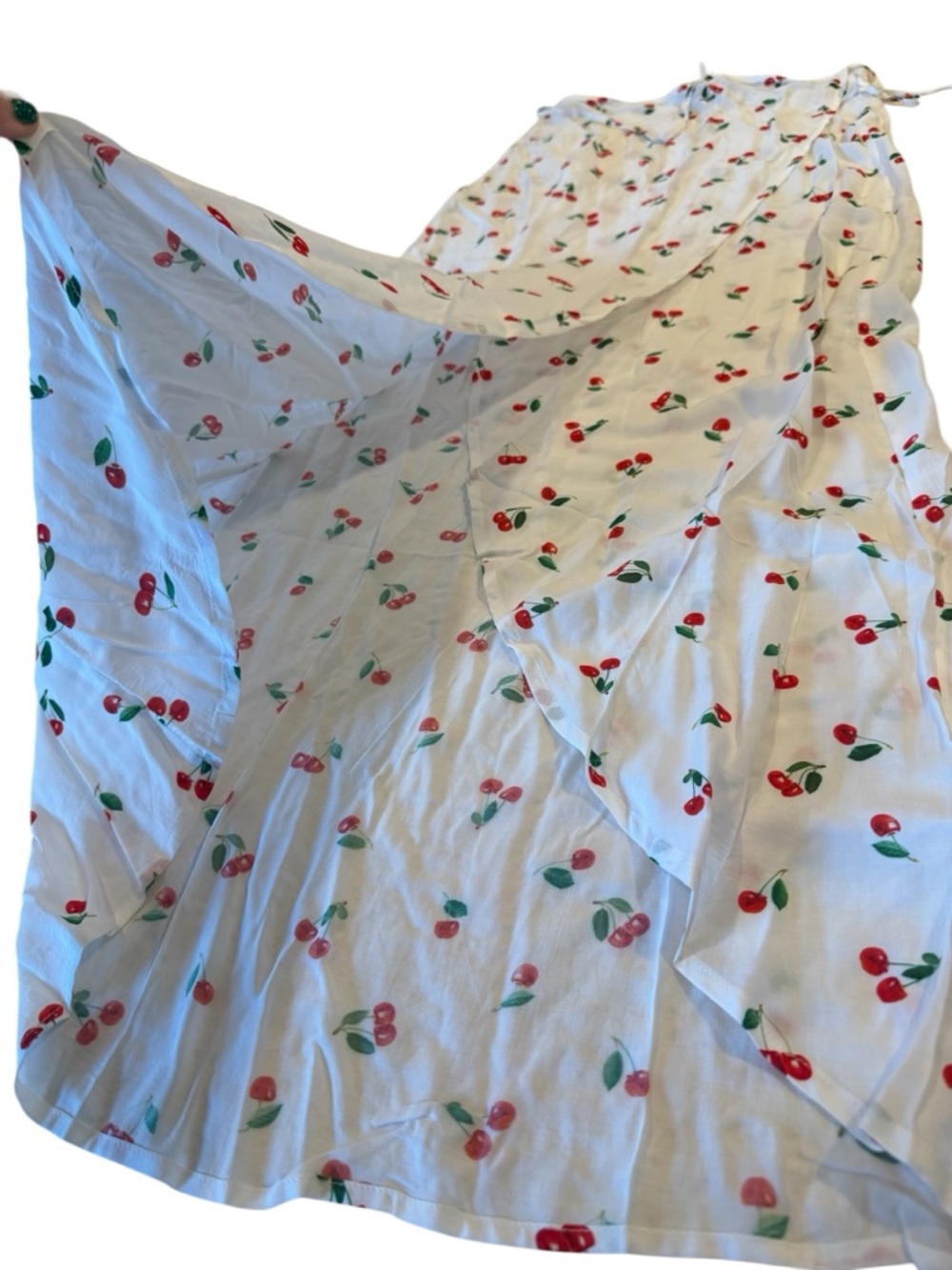 WeWoreWhat White Cherry-Print Wrap Skirt Cover Up NEW Size Small - Picture 4 of 14
